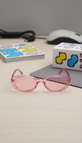 Oval sunglasses in candy pink acetate