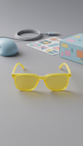 Translucent square sunglasses in highlight yellow